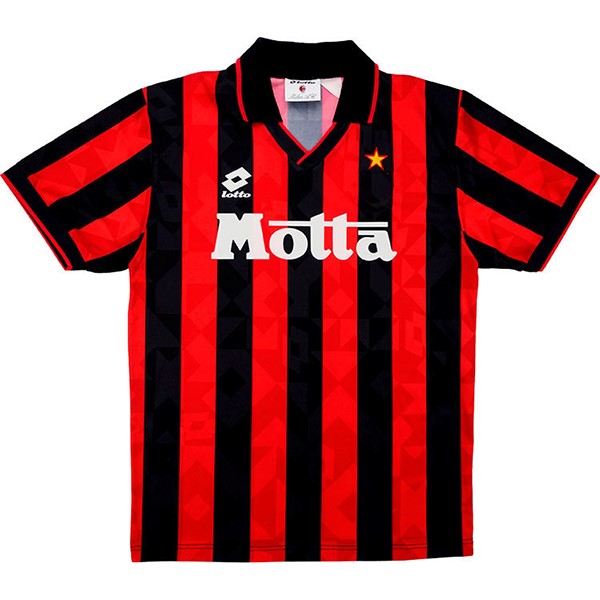 Thailande Maillot Football AC Milan Domicile Retro 1993 1994 Noir Rouge